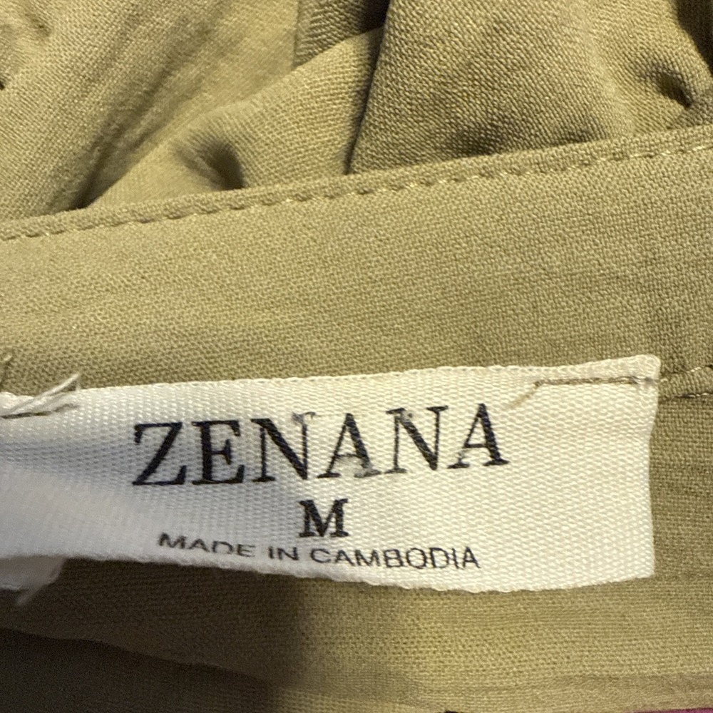 Zenana Women's Size‎ Medium Tiered Babydoll  Tunic Top Olive Green EUC - Picture 6 of 8
